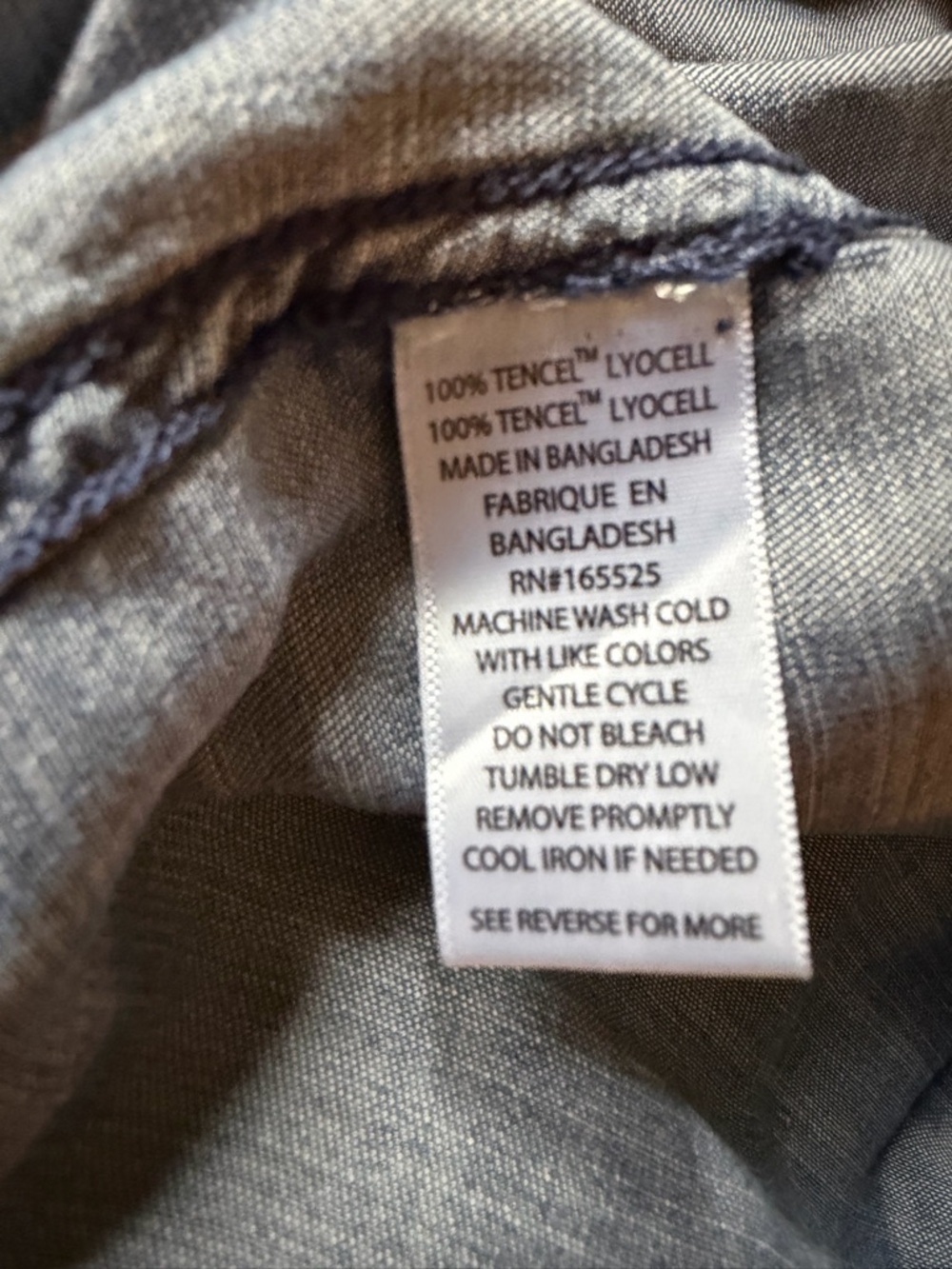 LOLA RIVER Denim Blue Soft Tencel Lyocell Snap-Down Shirt, Women’s Size XL. - Picture 6 of 7